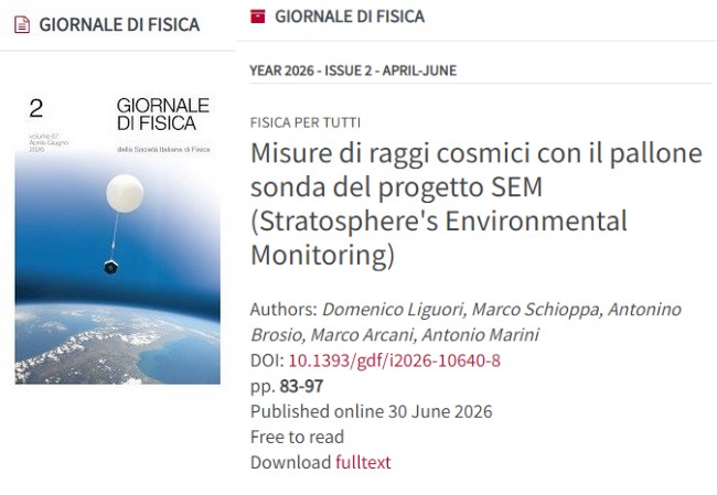 Nuovo Articolo SIF Articolo pallone SEM in stratosfera