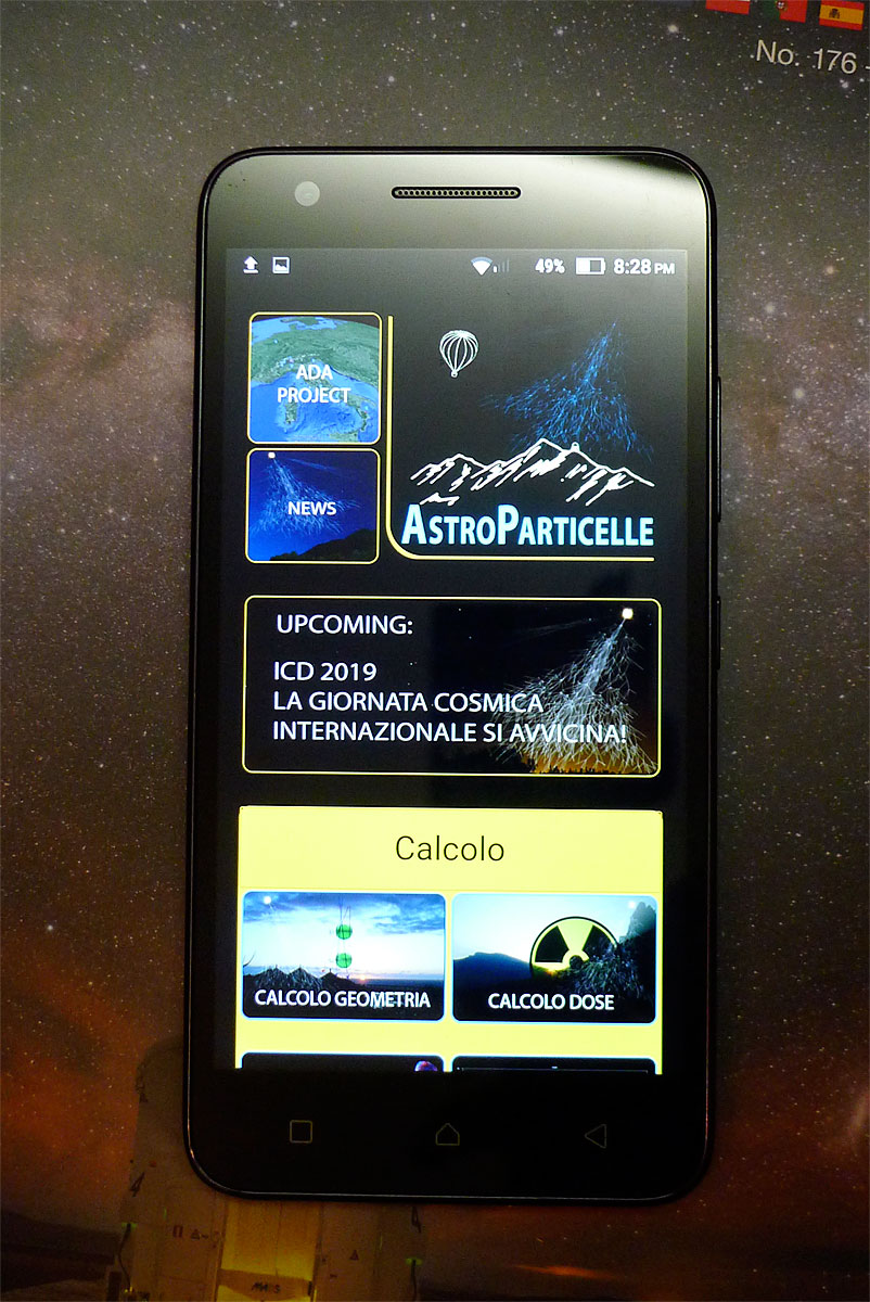  l'app per android sui raggi cosmici relativo al progetto ADA