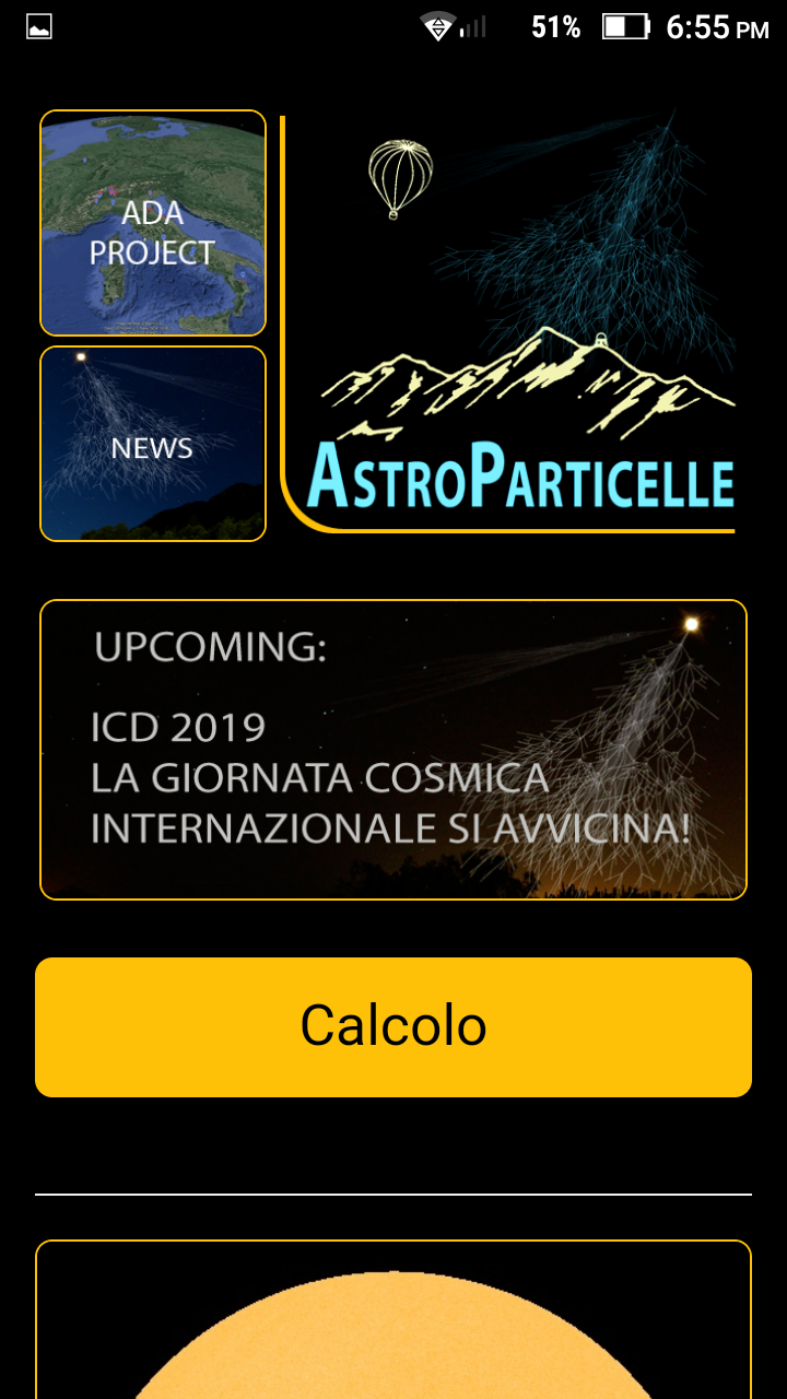  l'app per android sui raggi cosmici relativo al progetto ADA